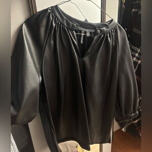 Versona Black Faux Leather Top